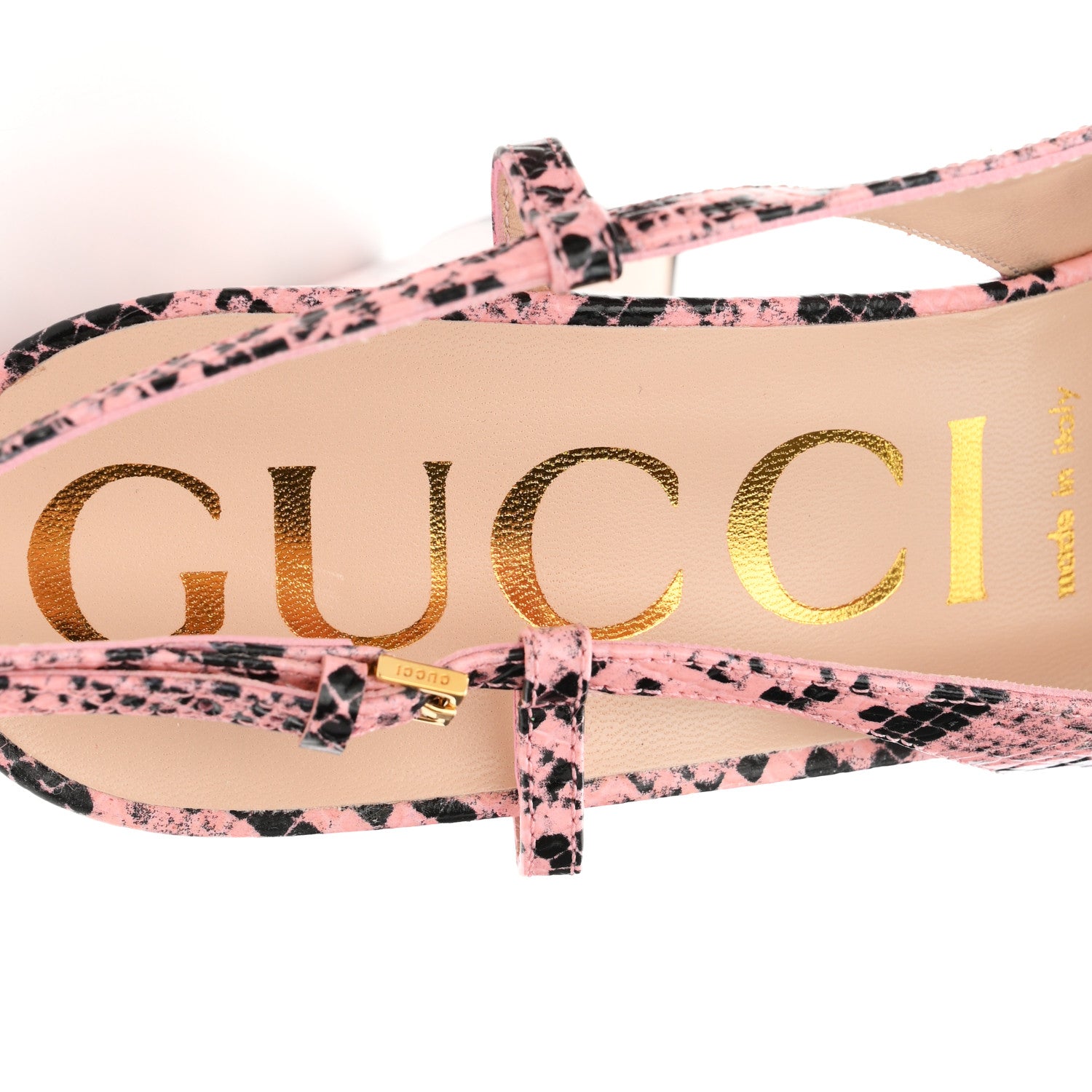 Gucci Calfskin Python Print Horsebit Platform 35/120mm Slingback Pumps 41 Wild Rose 8 of 9