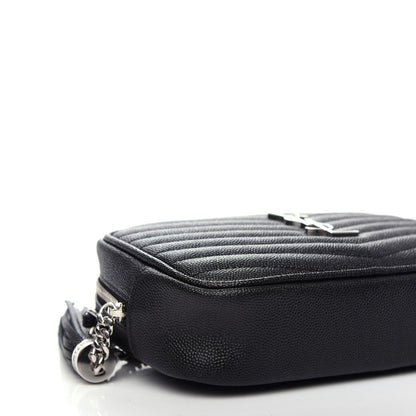 Saint Laurent Grain De Poudre Matelasse Monogram Mini Lou Camera Bag Black 8 of 10