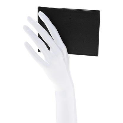 Prada Saffiano Money Clip Bi-Fold Wallet Black 2 of 10