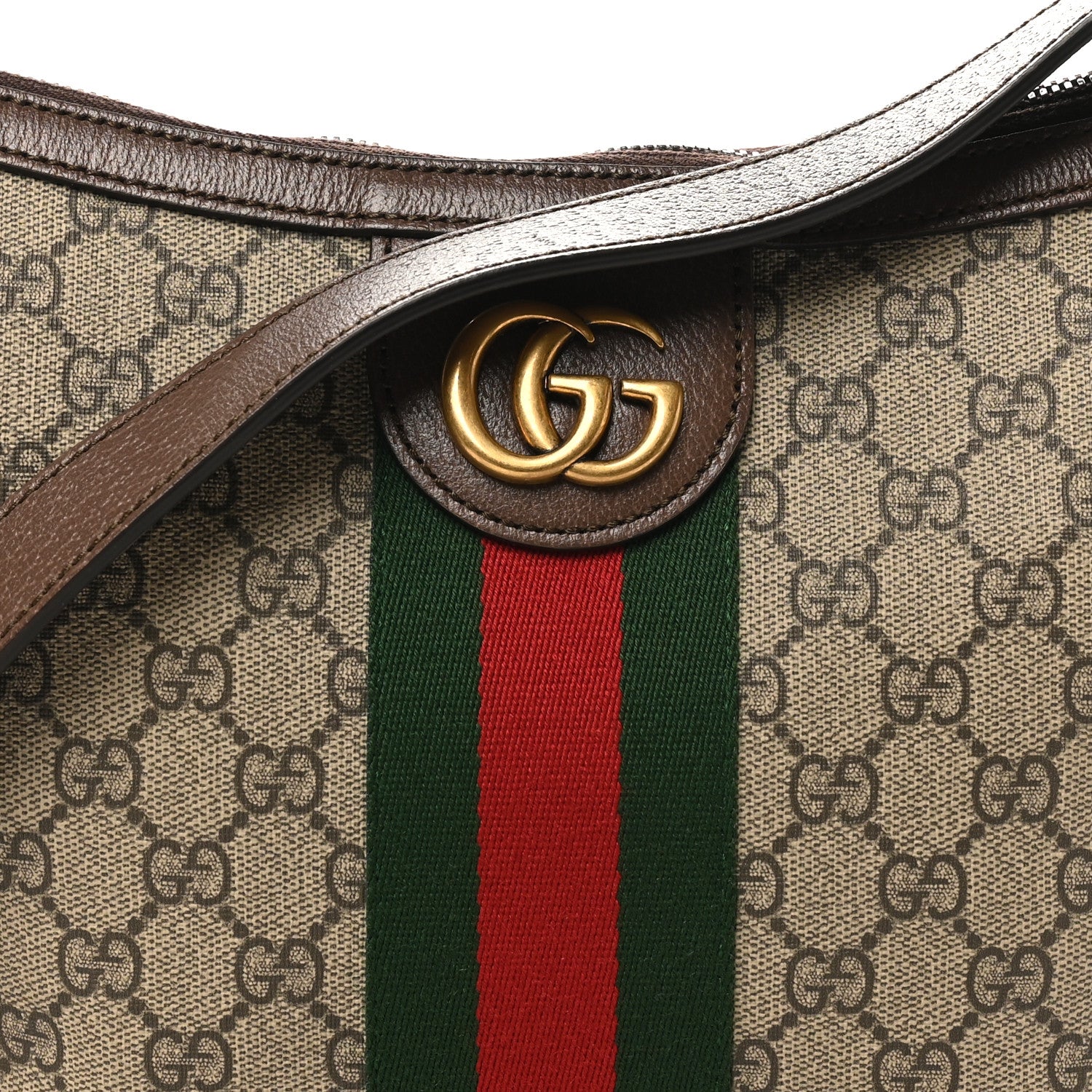 Gucci GG Supreme Monogram Web Small Ophidia Half Moon Hobo Brown 8 of 10