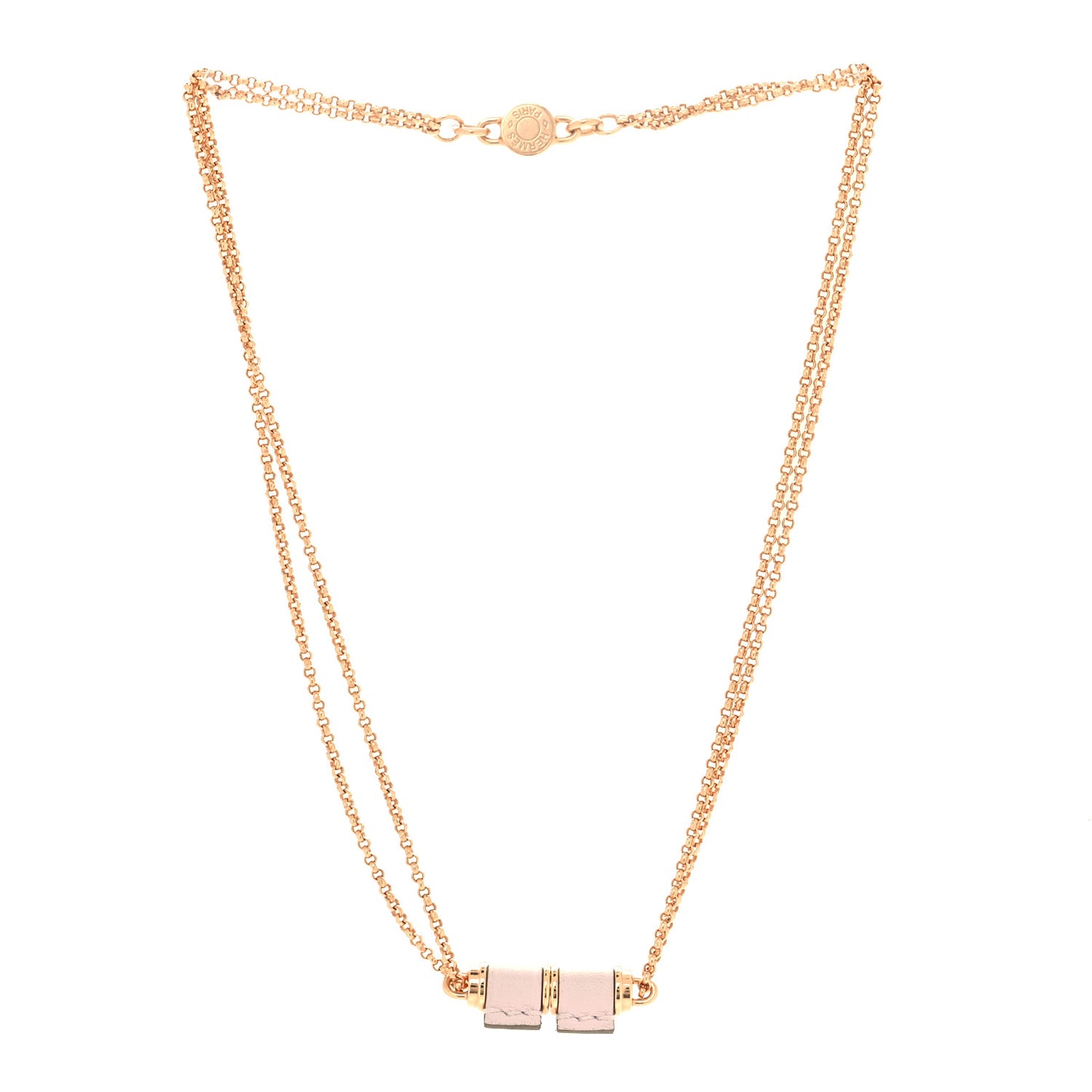 Swift Rose Gold Charniere Pendant Necklace Mauve Pale