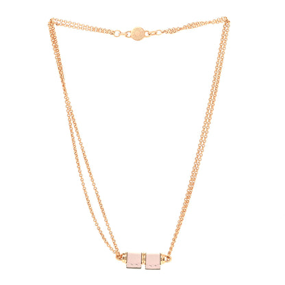 Hermes Swift Rose Gold Charniere Pendant Necklace Mauve Pale 3 of 8