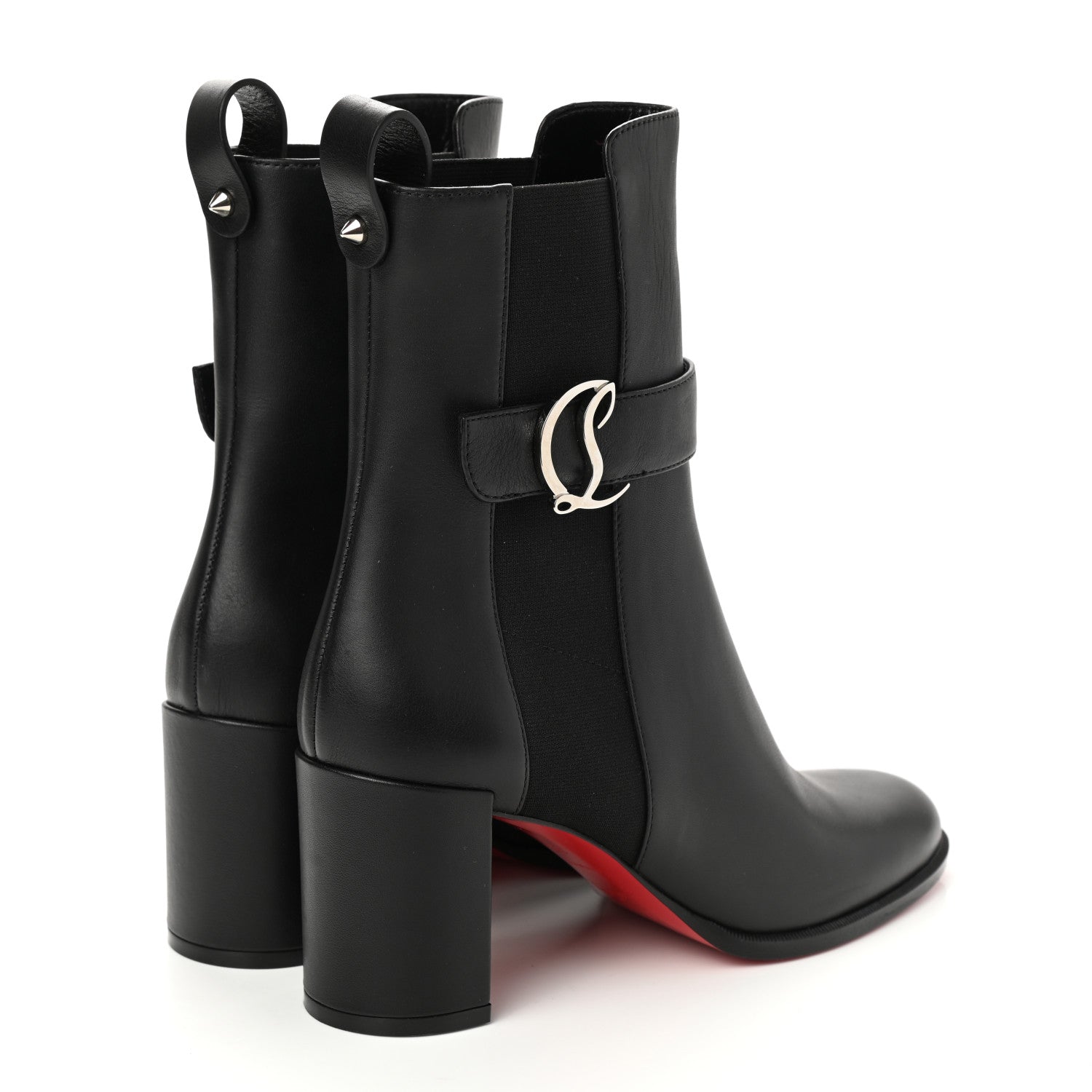 Christian Louboutin Calfskin 70 Chelsea Ankle Boots 38.5 Black 4 of 6