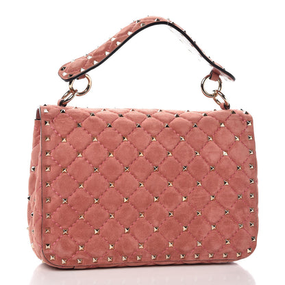 Valentino Garavani Suede Medium Rockstud Spike Shoulder Bag Antico Rosa 3 of 6