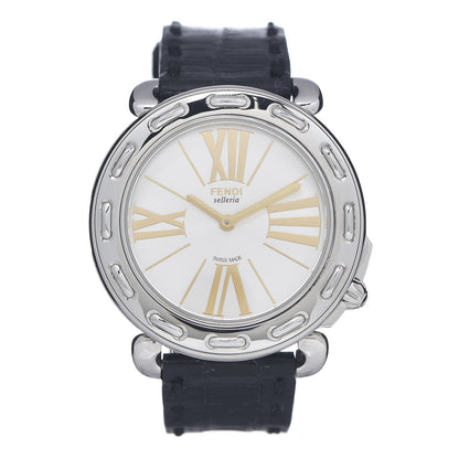 Fendi Stainless Steel Alligator 37mm 8100M Selleria Quartz Watch Black 1 of 5