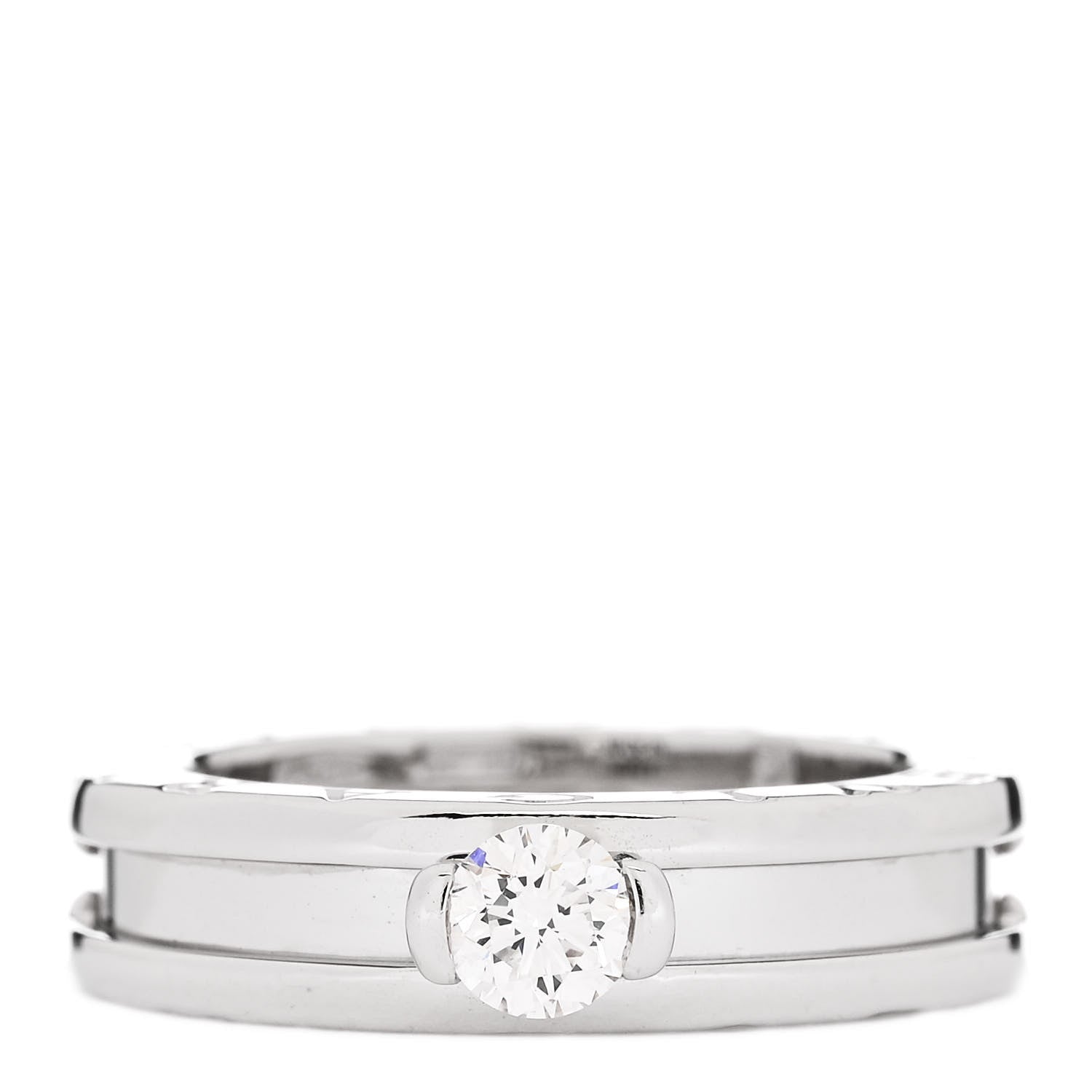 Bulgari 18K White Gold Diamond B.Zero1 Engagement Ring 51 5.75 1 of 8