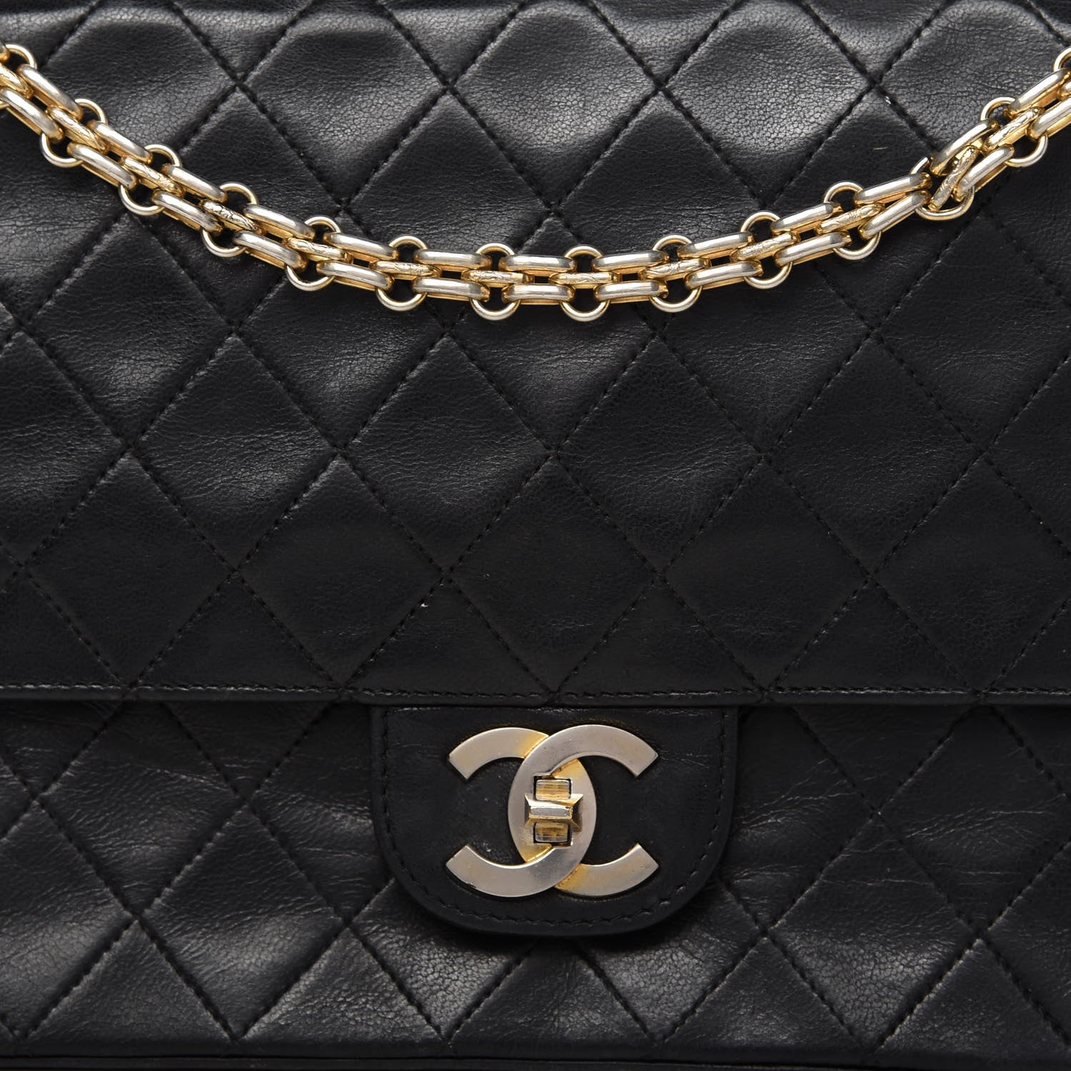 Chanel Lambskin Quilted Medium Bijoux Chain Double Flap Black 11 of 13