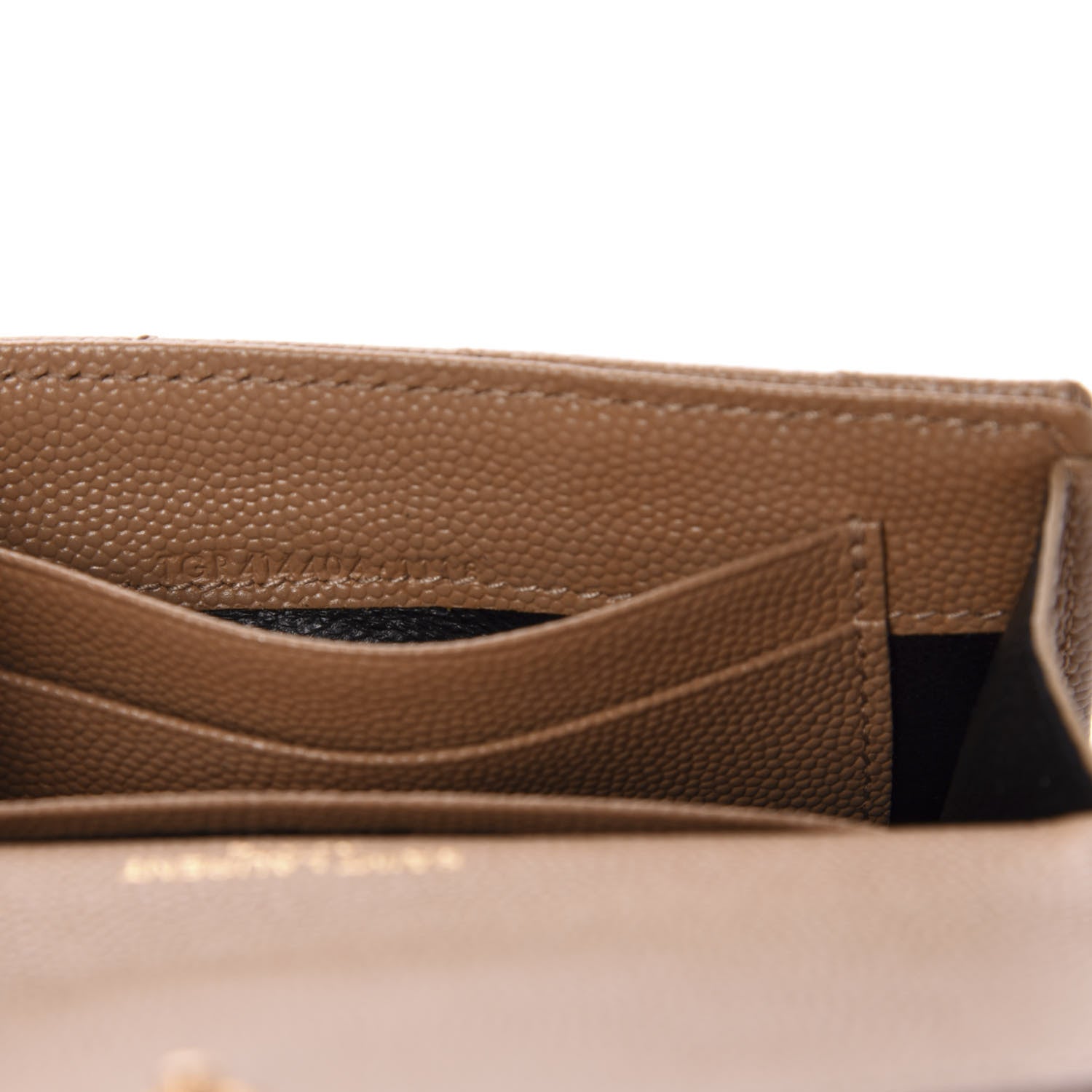 Saint Laurent Grain De Poudre Matelasse Chevron Small Monogram Envelope Wallet Light Taupe 9 of 9