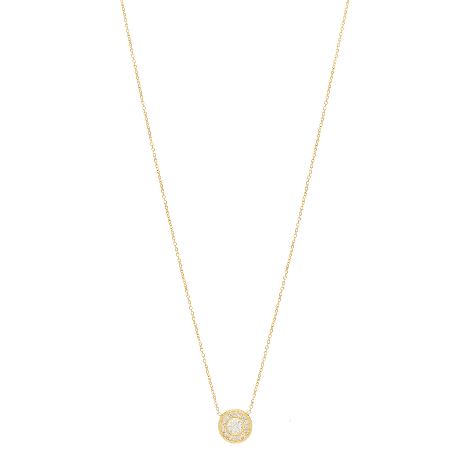 Roberto Coin 18K Yellow Gold Diamond Pave Pendant Necklace 1 of 5