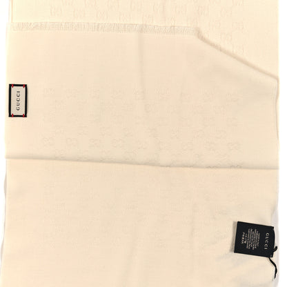 Gucci Cashmere GG Monogram Gem Lux Scarf White 3 of 3