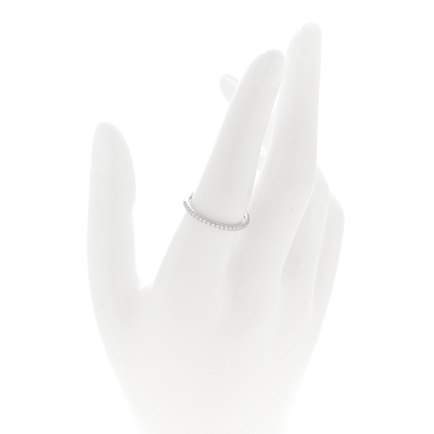 Platinum Diamond .17ctw Half Circle Soleste Band Ring 56 7.5