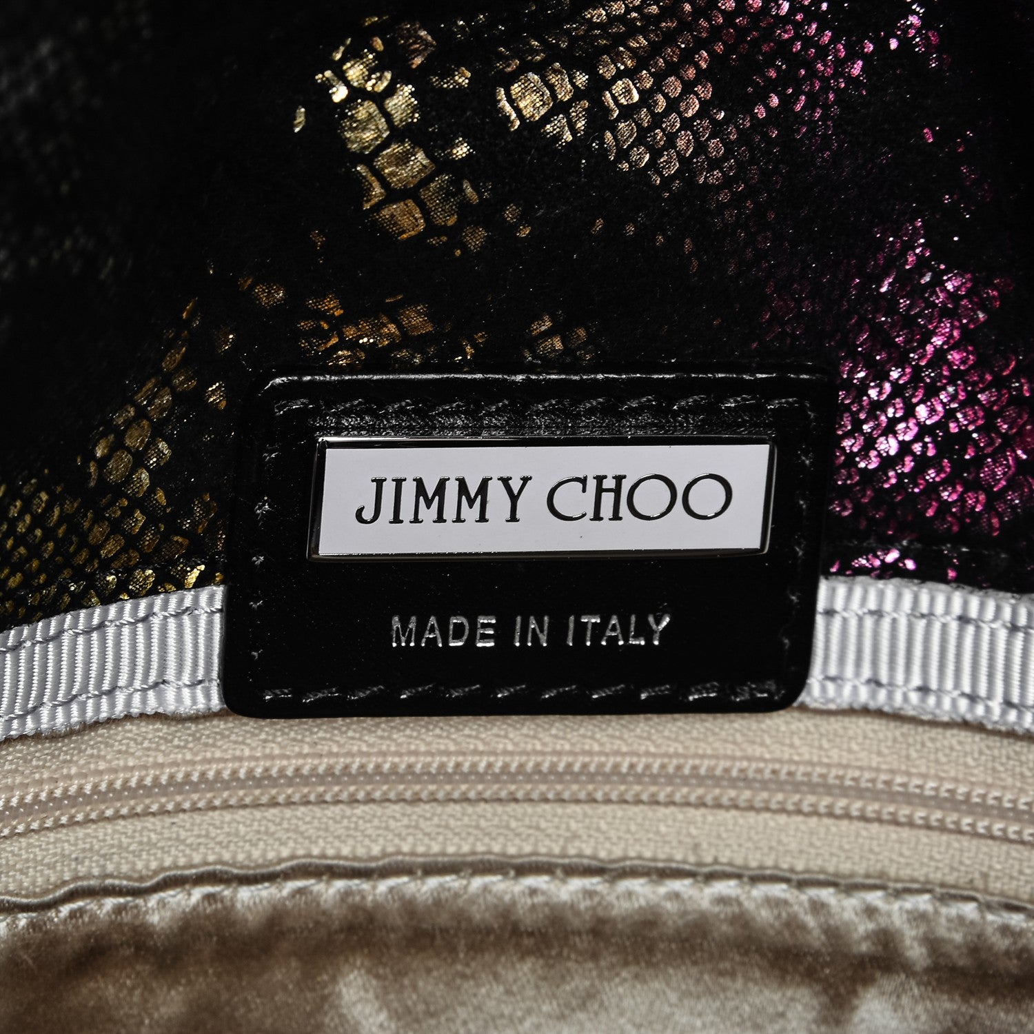 Jimmy Choo Metallic Snakeskin Effect Envelope Clutch 6 of 7