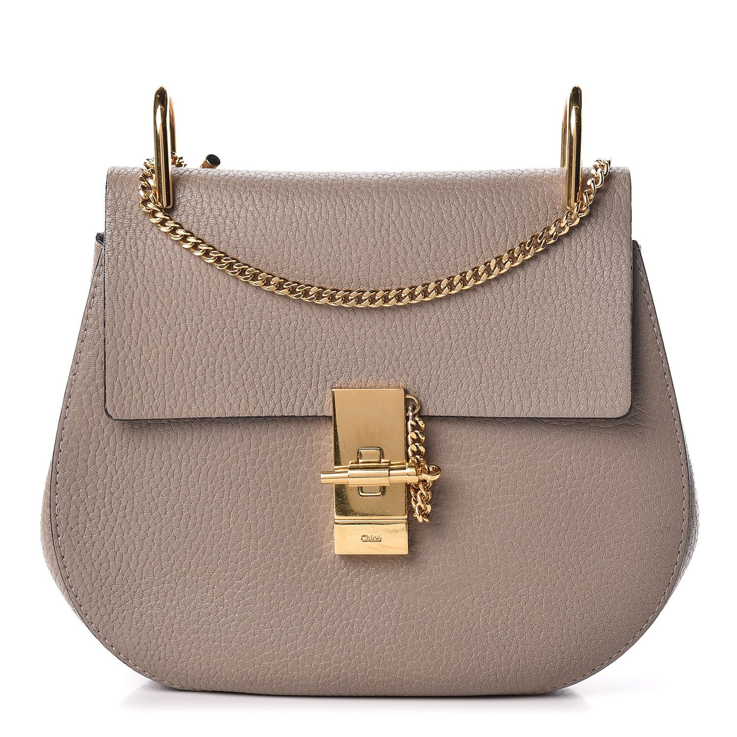 Grained Lambskin Drew Shoulder Bag Motty Grey