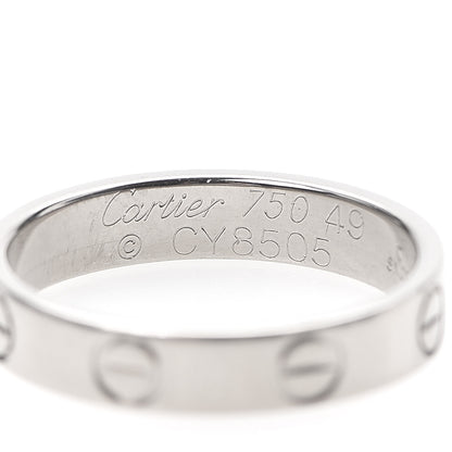 Cartier 18K White Gold 3.5mm LOVE Wedding Band Ring 49 5 4 of 4