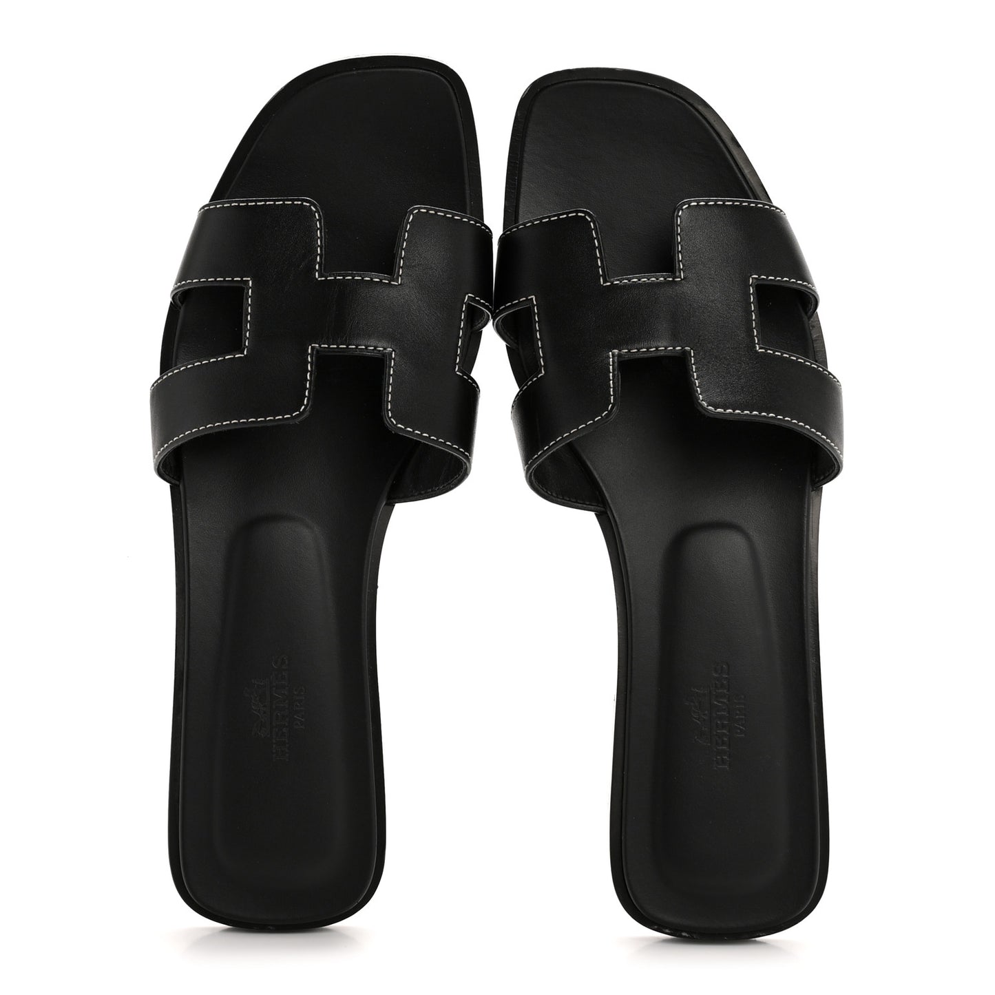 Box Calfskin Oran Sandals 38.5 Black