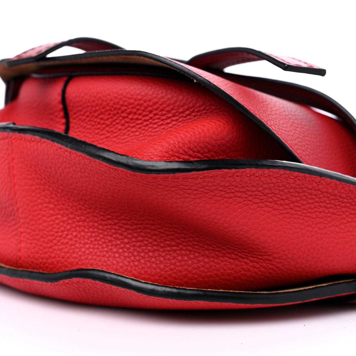 Grained Calfskin Small Gate Crossbody Bag Scarlet Burnt Red