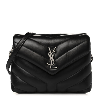 Saint Laurent Calfskin Y Quilted Monogram Toy Loulou Crossbody Bag Black 1 of 10