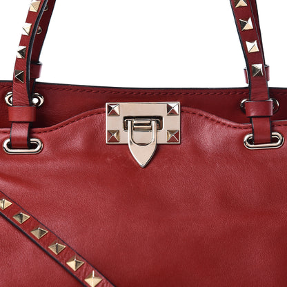 Valentino Garavani Vitello Small Rockstud Tote Rosso Valentino 7 of 11