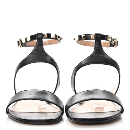 Valentino Garavani Nappa Rockstud Ankle Strap Flat Sandals 39 Black 3 of 9