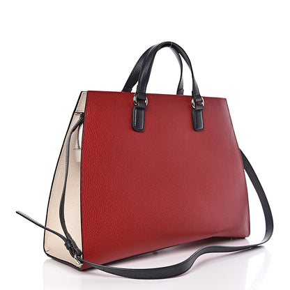 Gucci Dollar Calfskin Large Soho Top Handle Satchel Hibiscus Red Mystic White Blue 3 of 10