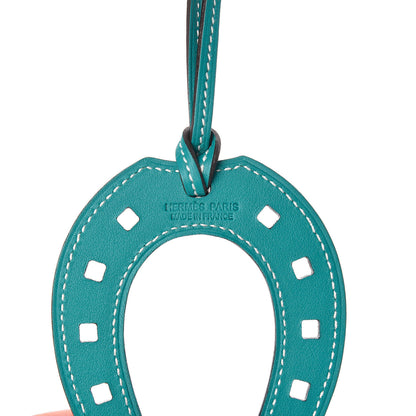 Hermes Swift Paddock Horseshoe Bag Charm Bleu Paon 3 of 4