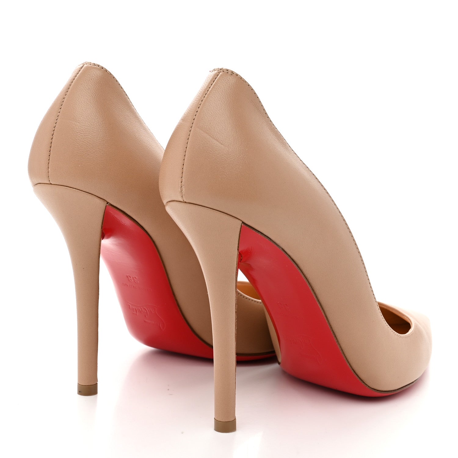 Christian Louboutin Nappa Apostrophy 100 Pumps 38 Nude 5 of 9