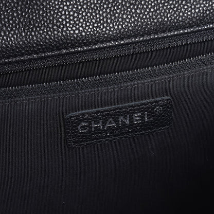 Chanel Caviar Chevron Quilted Large Puffy CC Flap Black 6 of 7