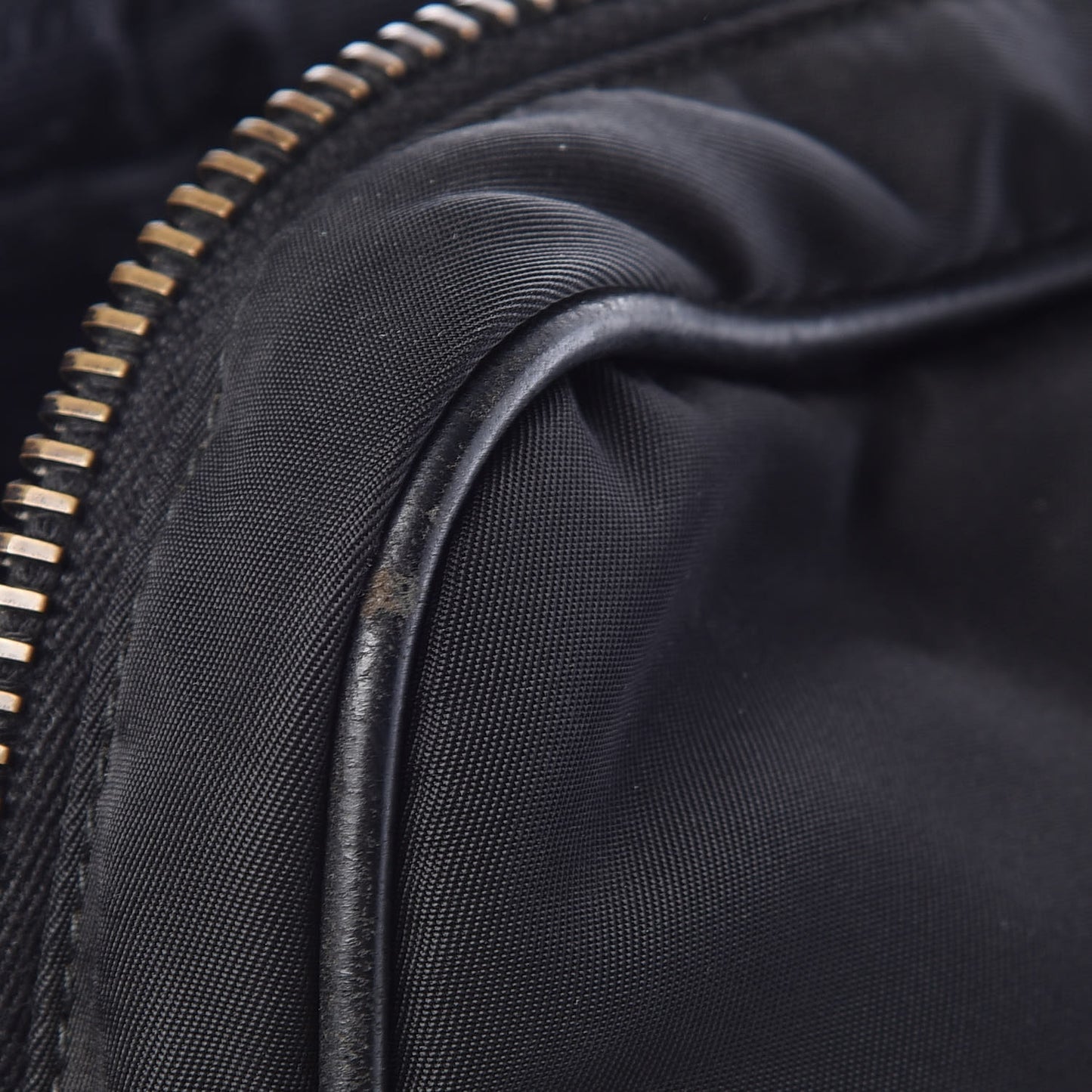 Tessuto Nylon Saffiano Metal Triangle Logo Work Bag Black