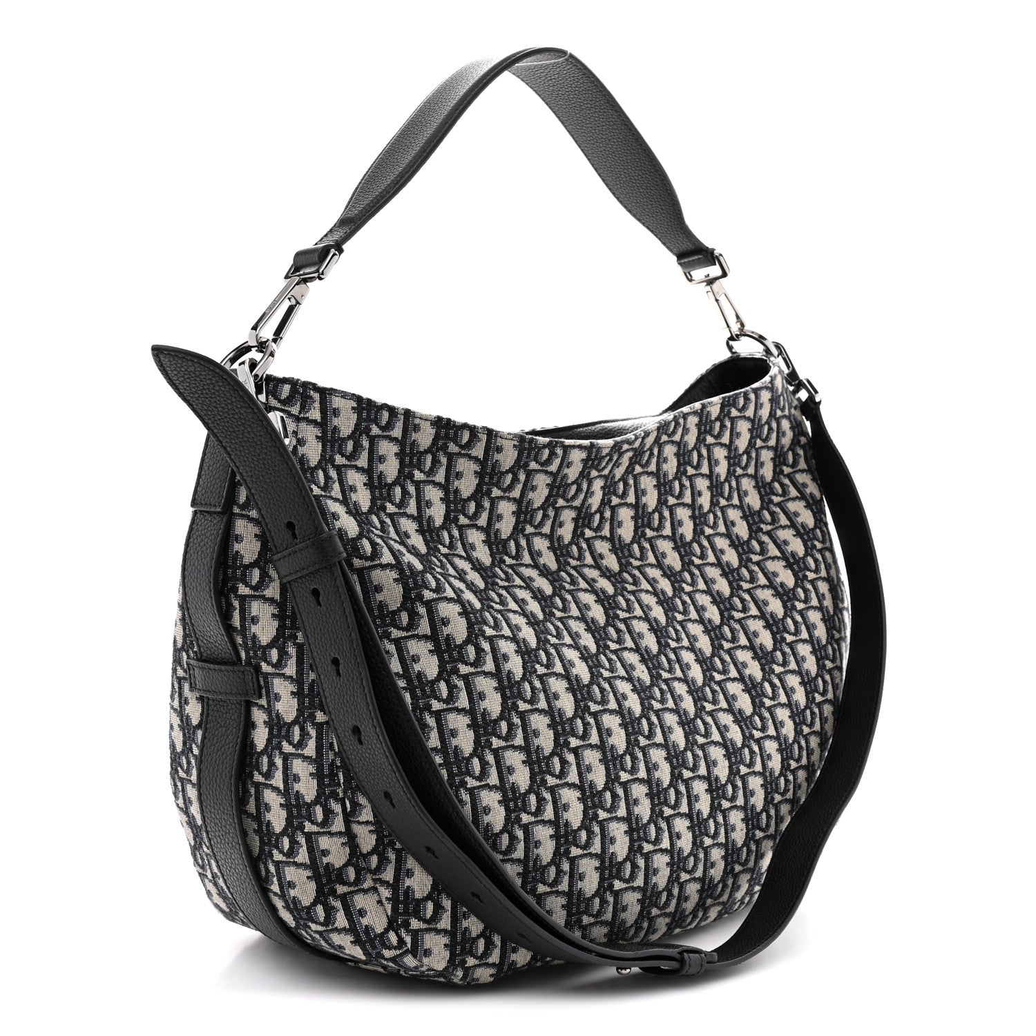Christian Dior Oblique Soft Saddle Bag Beige Blue 3 of 9