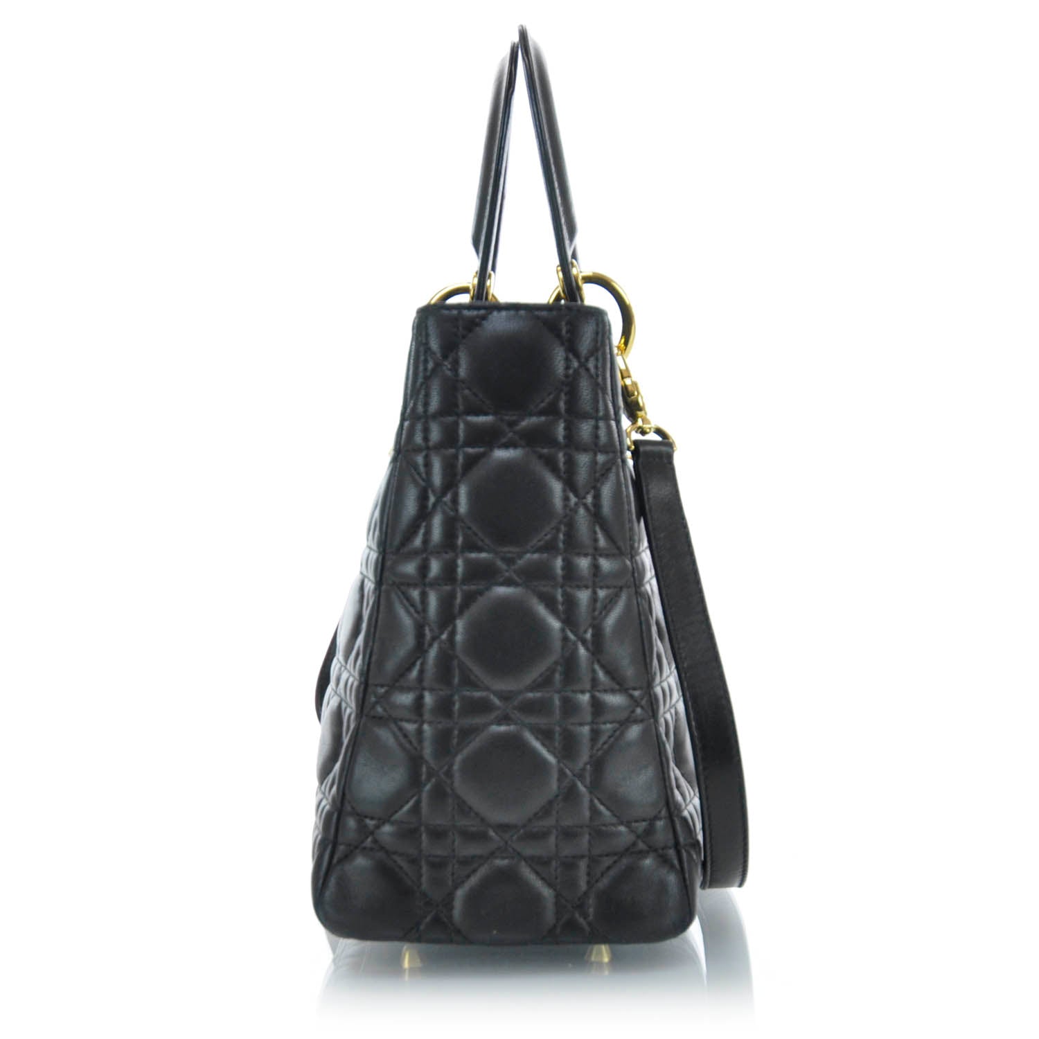 Christian Dior Lambskin Cannage Medium Lady Dior Black 4 of 9