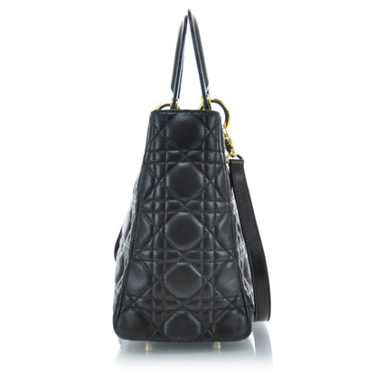 Christian Dior Lambskin Cannage Medium Lady Dior Black 4 of 9