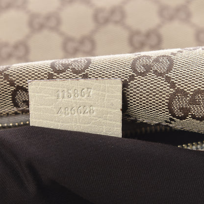 Gucci Monogram Medium Horsebit Chain Hobo Off White 6 of 13