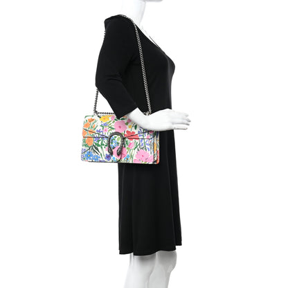 Gucci X KEN SCOTT New Shangai Calfskin Jardin D'Avril Floral Print Small Dionysus Shoulder Bag Ivory Pink 2 of 10