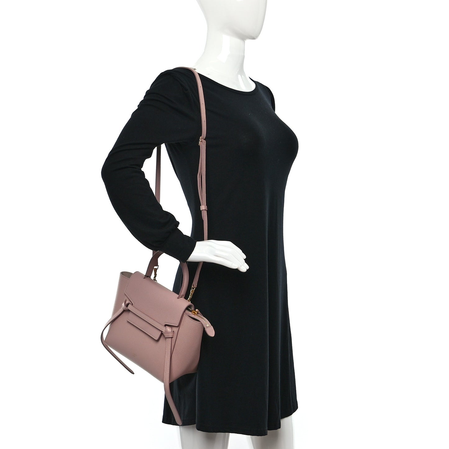 Grained Calfskin Nano Belt Bag Vintage Pink