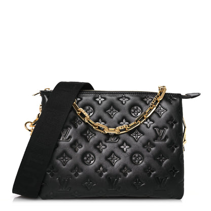 Louis Vuitton Lambskin Embossed Monogram Coussin PM Black 1 of 13
