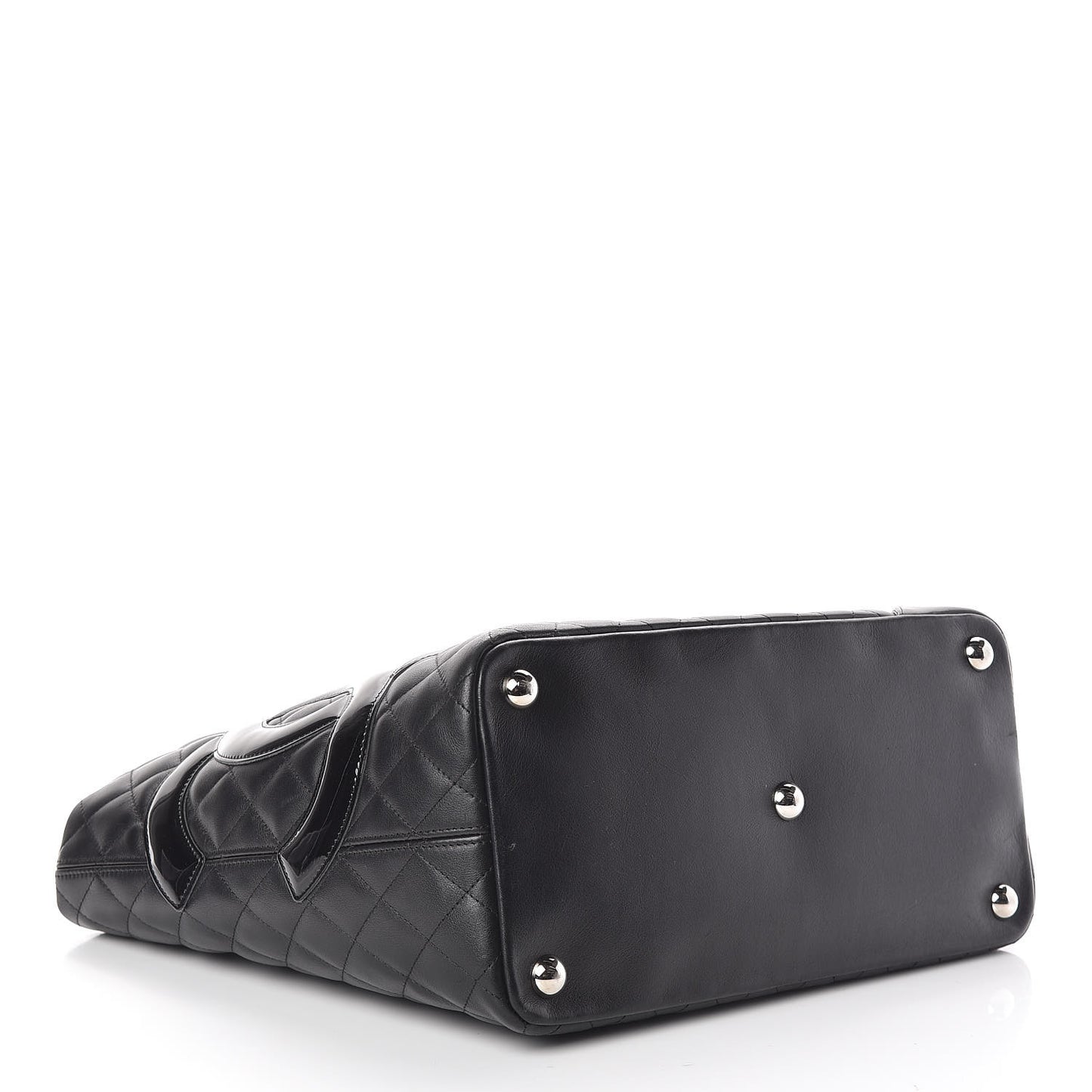 Calfskin Quilted Large Cambon Tote Black