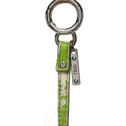Fendi Vitello Elite Fox Fur Monster Bag Bug Charm Green Black 7 of 11