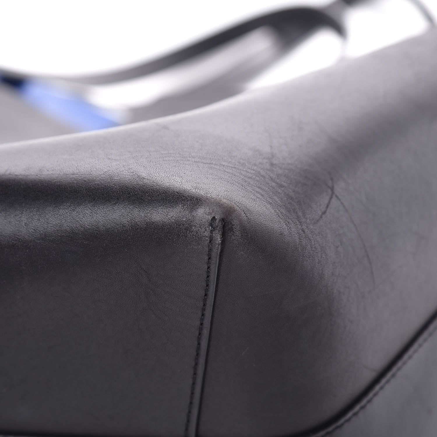 Mansur Gavriel Calfskin Large Shopping Tote Black Royal 12 of 22