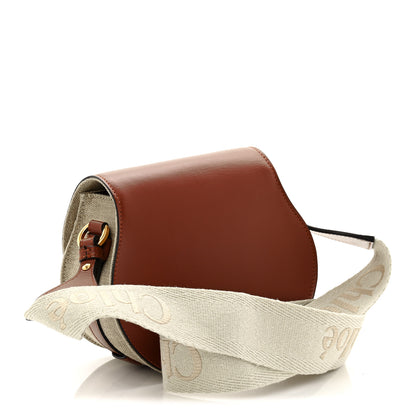 Chloe Linen Calfskin Small Marcie Saddle Bag Sepia Brown 3 of 9
