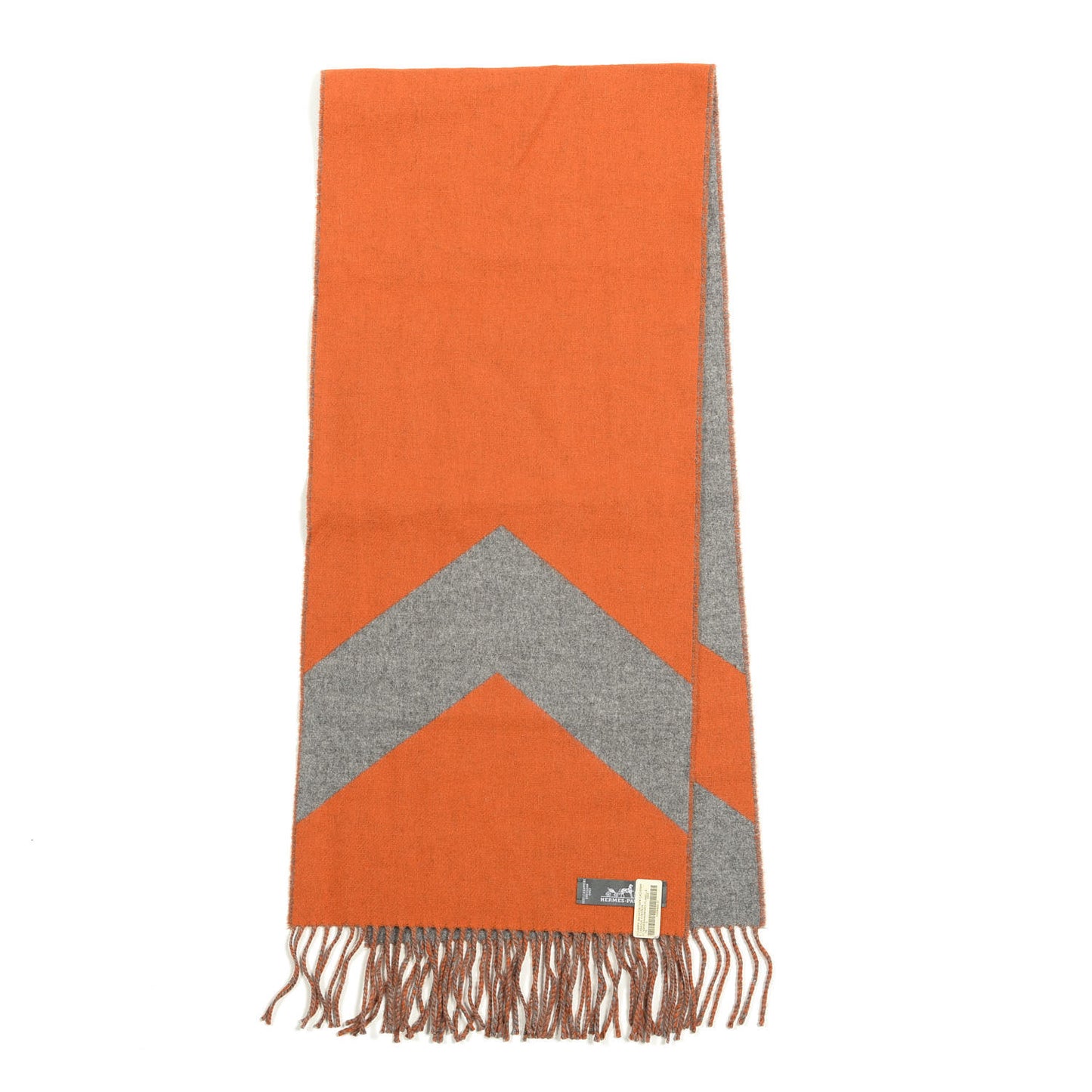 Cashmere Casaque Chevron Muffler Geranium Gris Flanelle