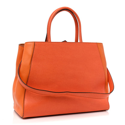 Fendi Vitello Elite Regular 2Jours Tote Arancio 3 of 17