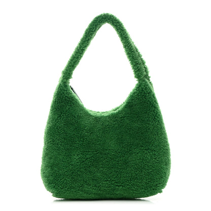 Mansur Gavriel Shearling Shoulder Bag Emerald 1 of 13