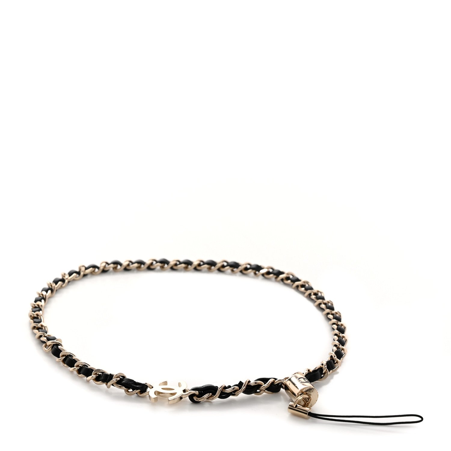 Chanel Metal Lambskin CC iPhone Chain Strap Gold Black 1 of 4