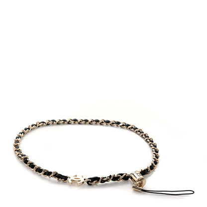 Chanel Metal Lambskin CC iPhone Chain Strap Gold Black 1 of 4
