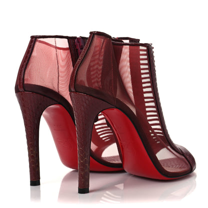 Christian Louboutin Calfskin Jurassic Rete Trouble 100 Booties 38.5 Red 4 of 6