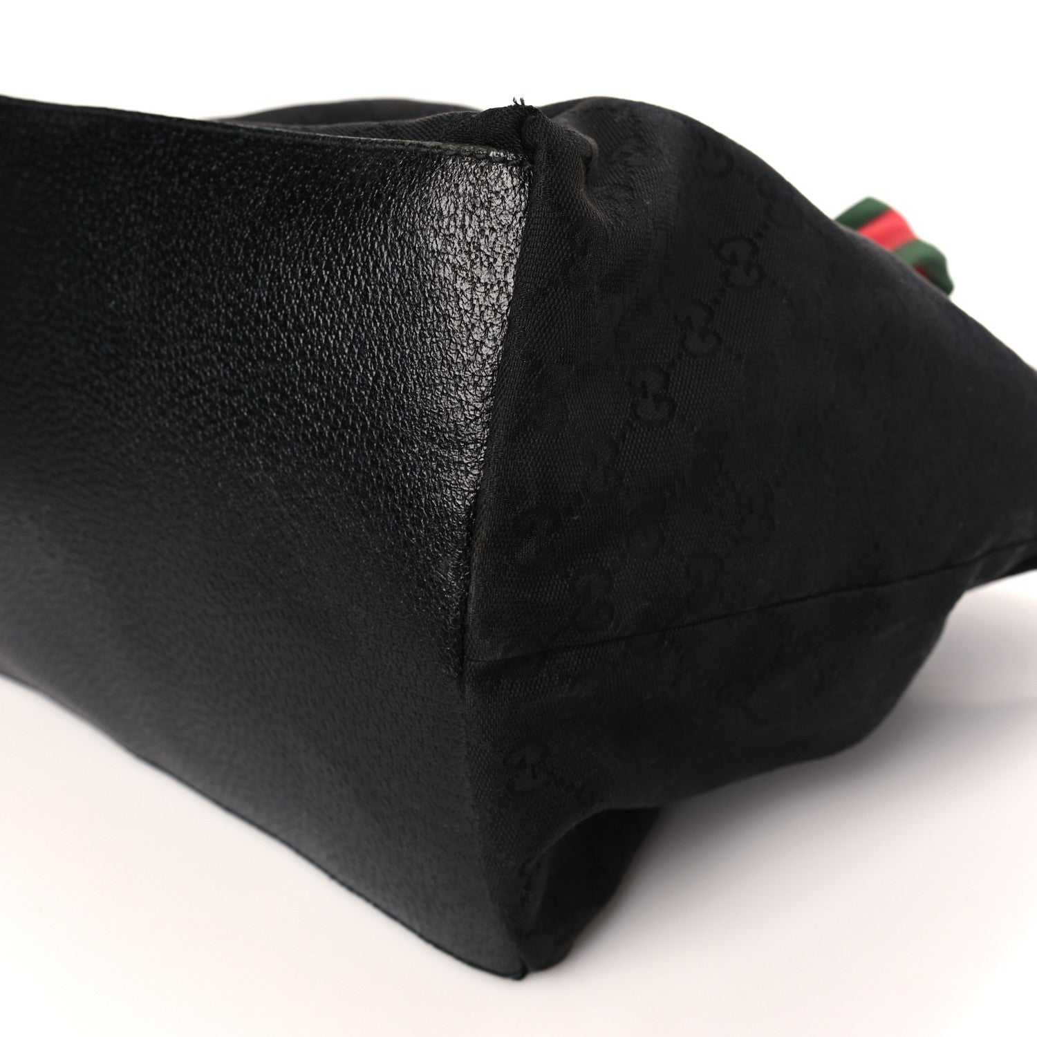 Gucci GG Monogram Large Web Handle Bucket Tote Black 9 of 10