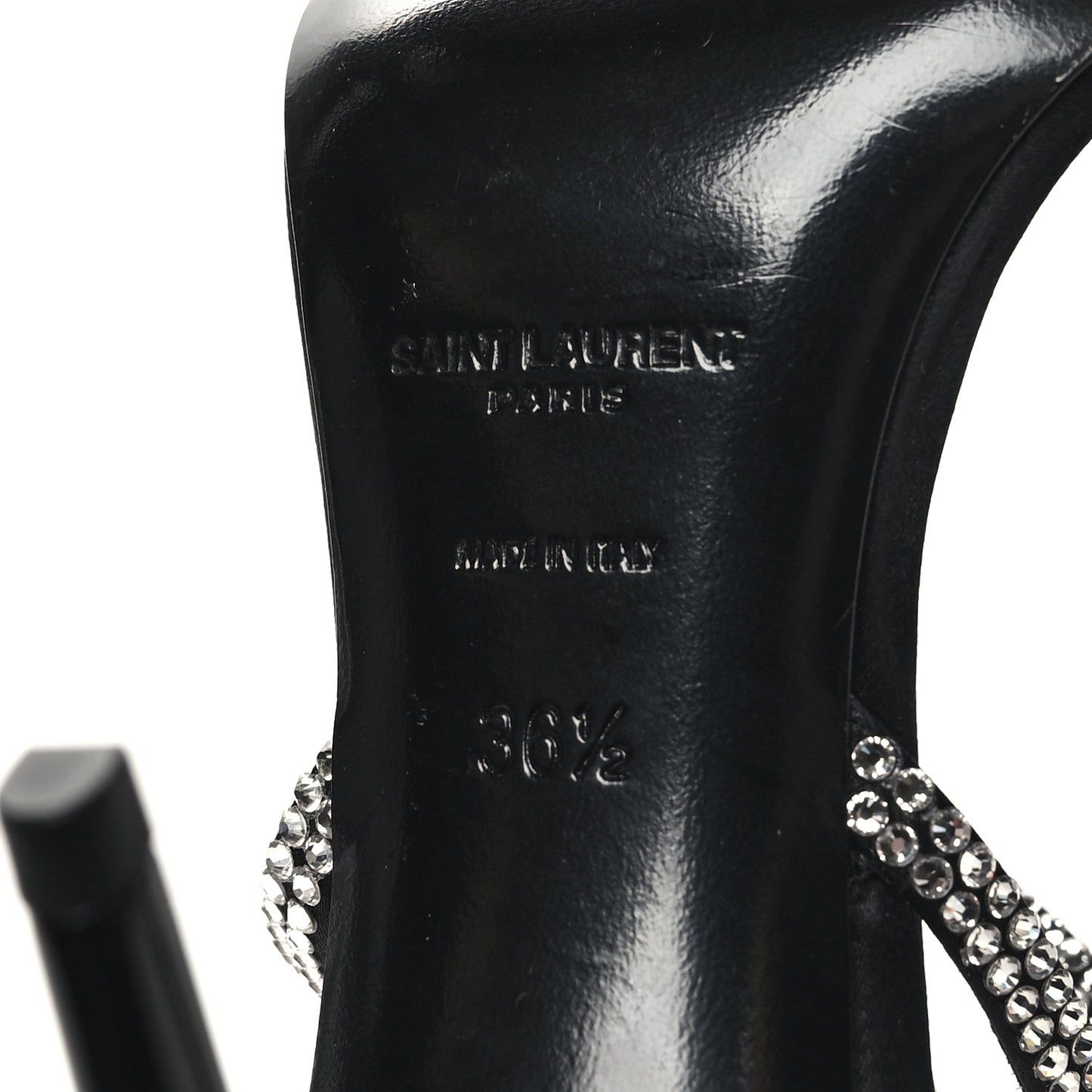 Satin Crystal Georgia 90 Sandals 36.5 Black