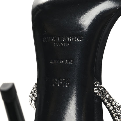Saint Laurent Satin Crystal Georgia 90 Sandals 36.5 Black 6 of 7
