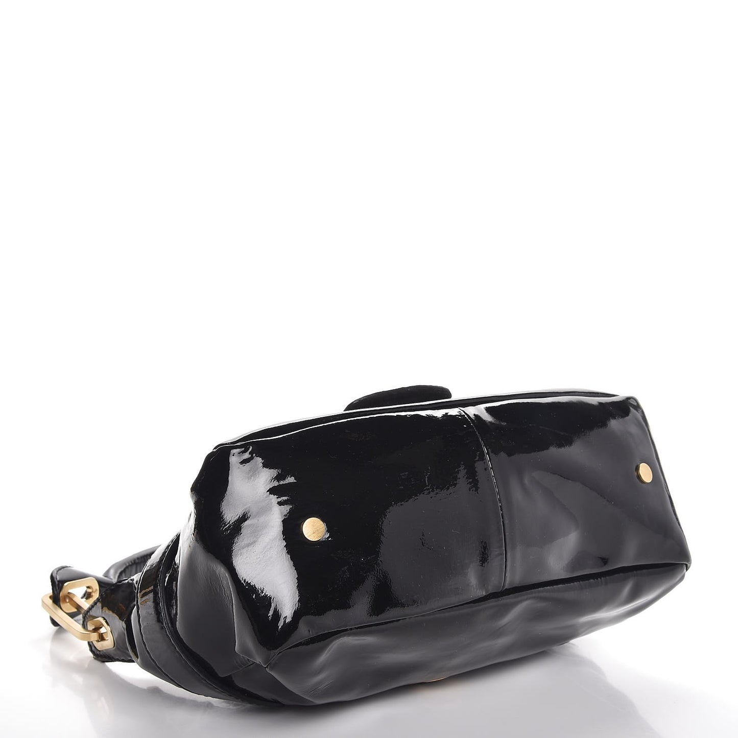 Patent Small Tulita Shoulder Bag Black