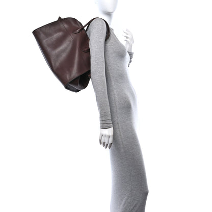 The Row Polished Saddle Calfskin Soft Margaux 15 Dark Brown 2 of 9